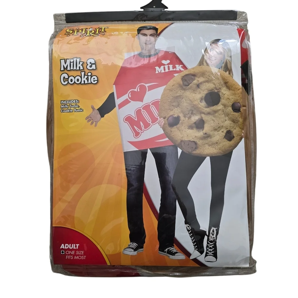 NWT Milk & Cookie Couples Costume | Funny Food Halloween Outfit | Adult One Size - Picture 2 of 12